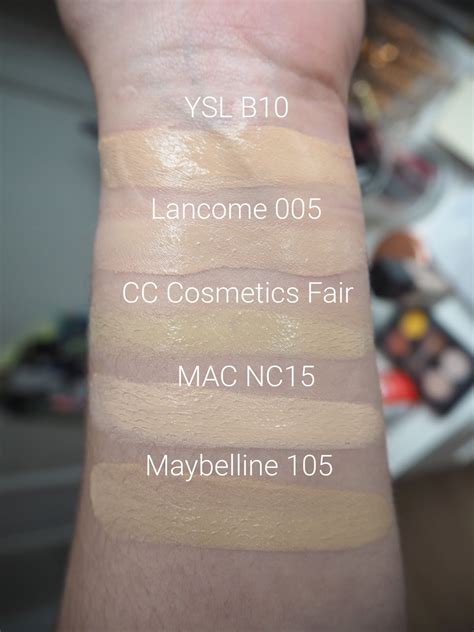 ysl all hours full coverage foundation swatches|YSL foundation colour chart.